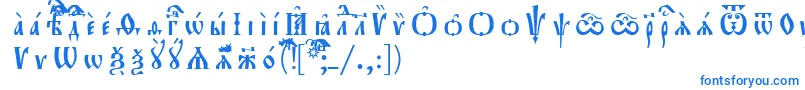 フォントOrthodox.TtUcs8Р Р°Р·СЂСЏРґРѕС‡РЅС‹Р№ – 白い背景に青い文字